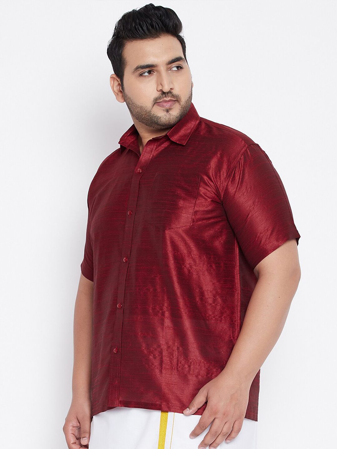 VASTRAMAY Plus Size Men Maroon Premium Casual Shirt