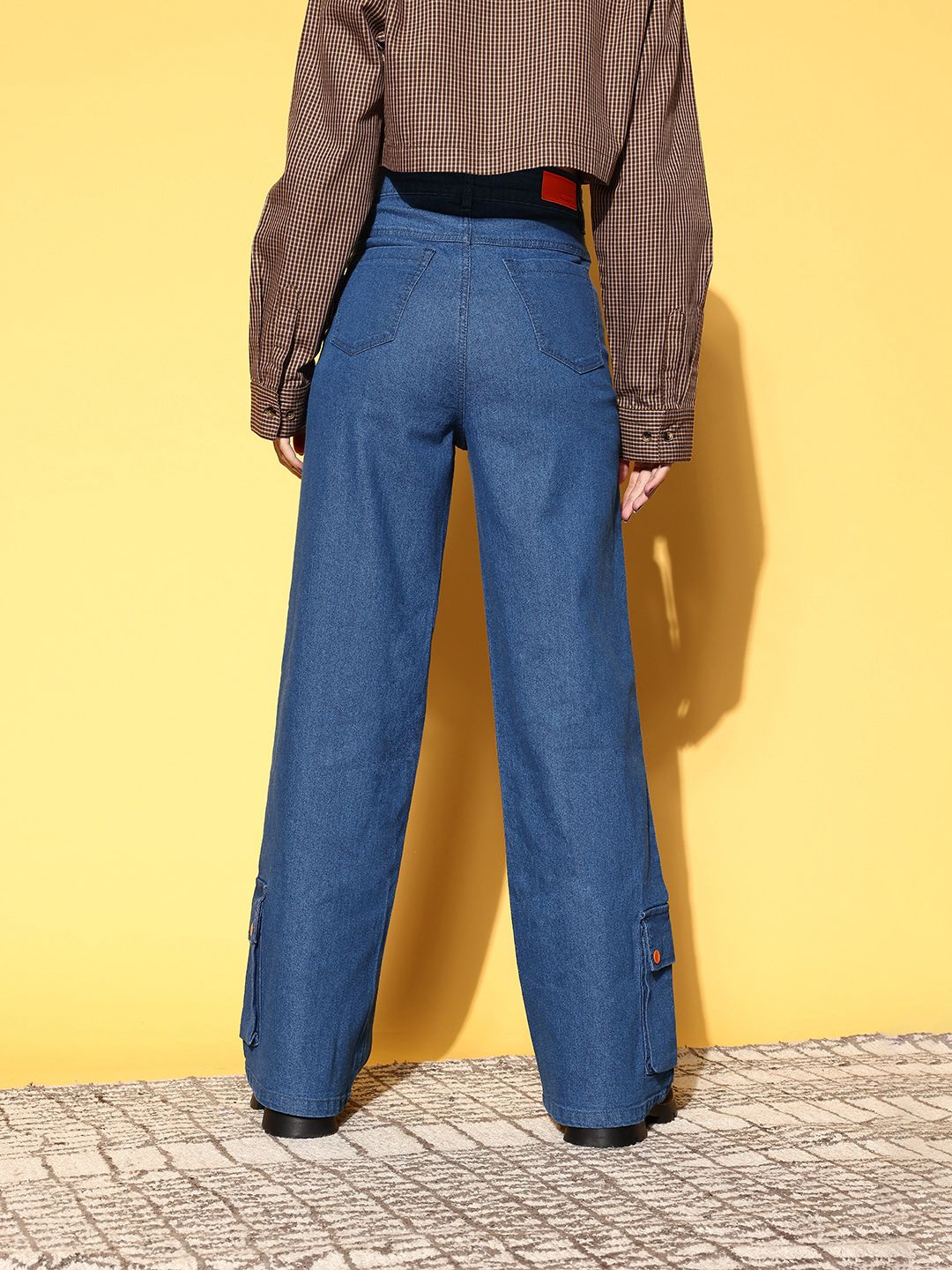 SASSAFRAS Women Blue High-Rise Straight Fit Stretchable Jeans