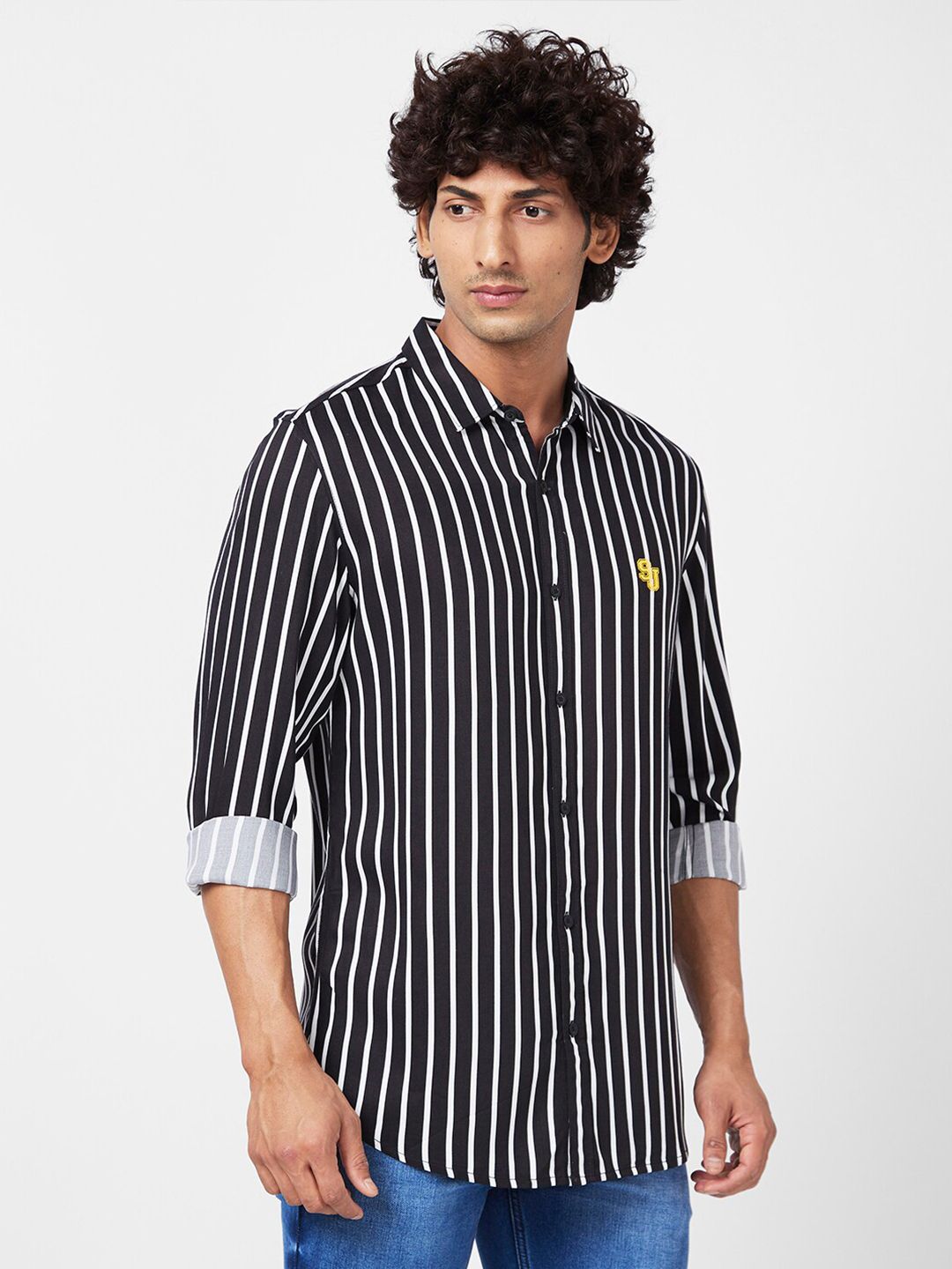 SPYKAR Men Slim Fit Striped Casual Shirt