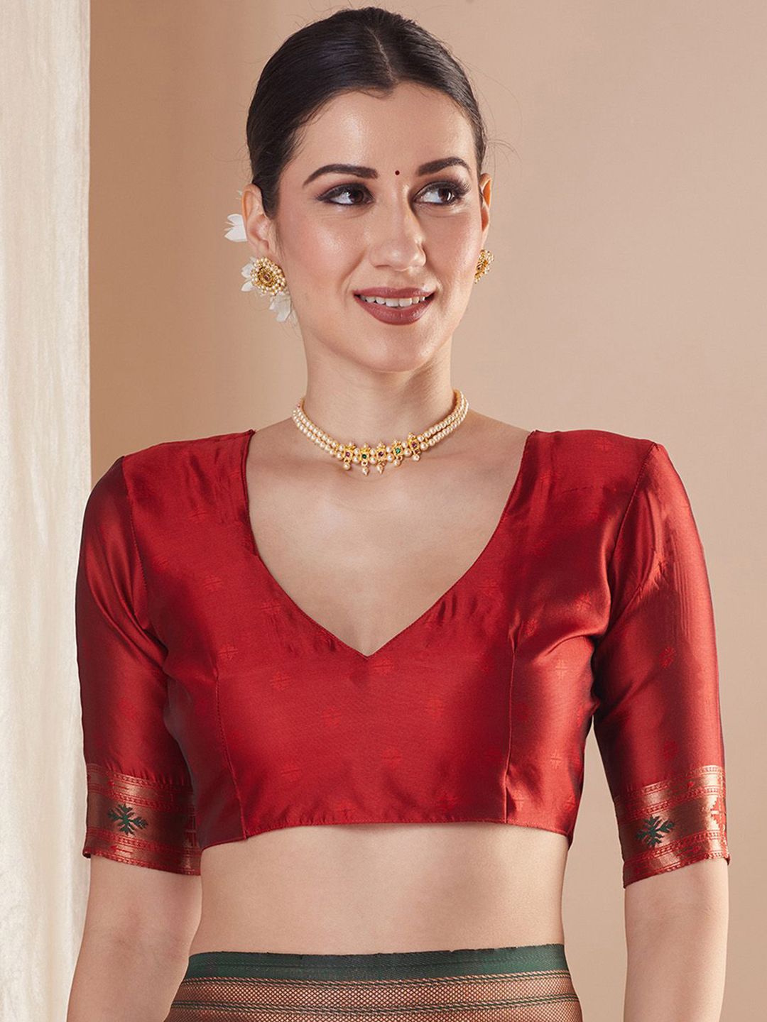 Saree mall Woven Design Ethnic Motifs Zari Paithani Sarees