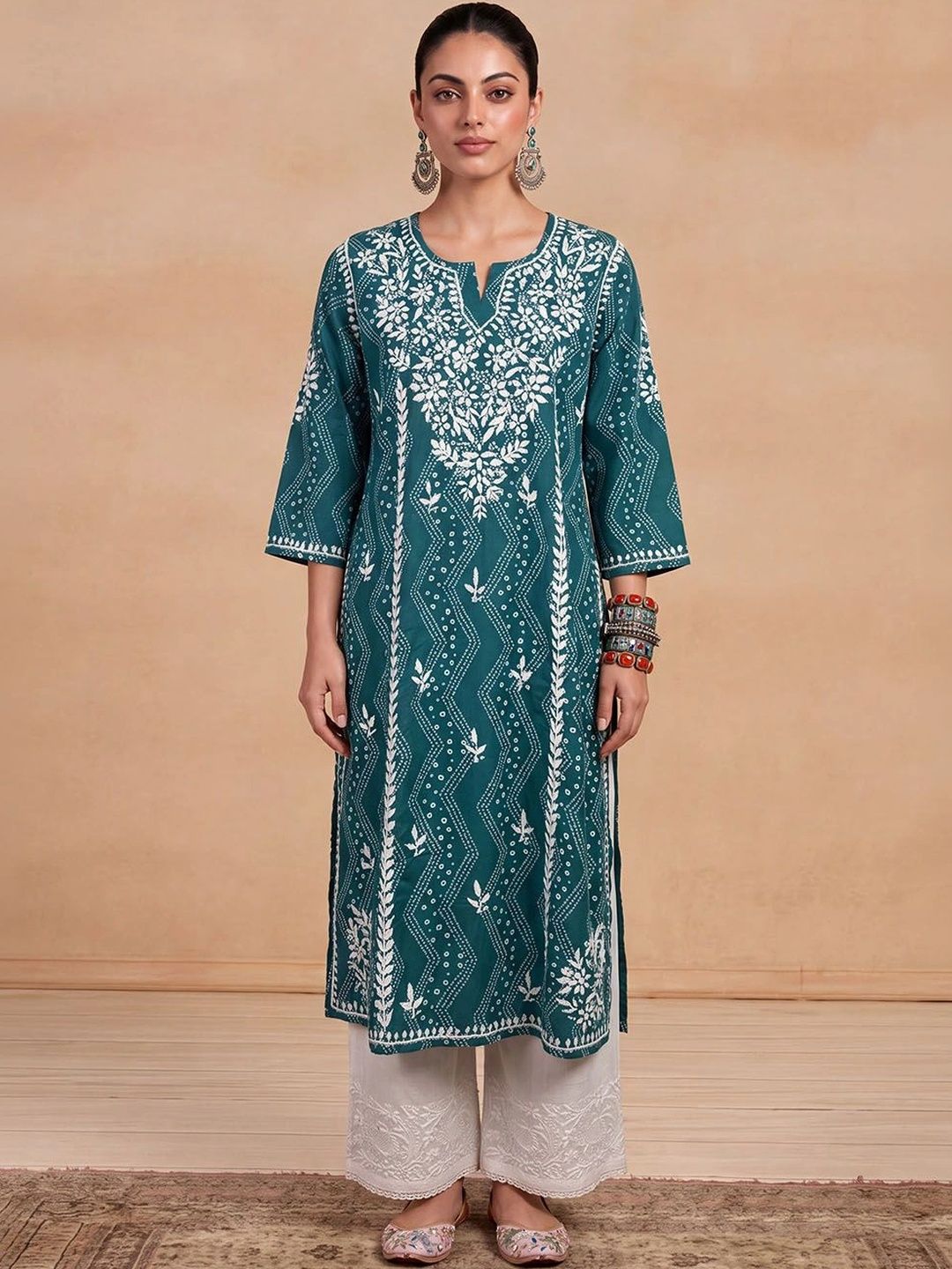 House of Chikankari Women Embroidered Thread Work Kurta