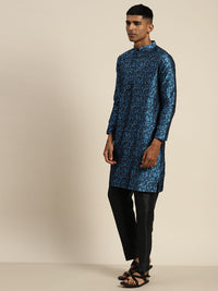 SOJANYA Cetakan Geometrik Kurta Kolar Mandarin