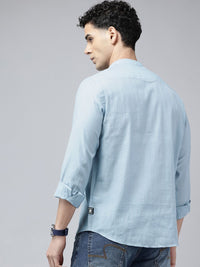 SPYKAR Slim Fit Band Collar Pure Cotton Casual Shirt