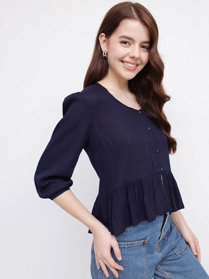 DressBerry Effortless Chic Pleated A-Line Top