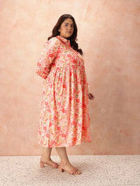 all about you Floral Print Shirt Style Midi Dress
