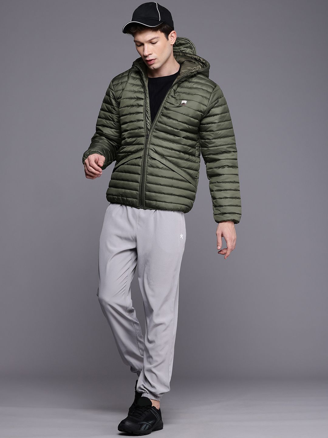 HRX by Hrithik Roshan Nature Therapy Rapid-Dry Antimicrobial Detachable Hood Padded Jacket