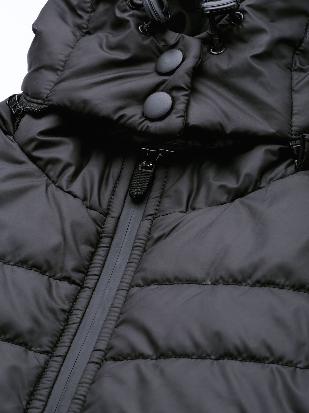 The Indian Garage Co Men Zip-Front Puffer Jacket with Detachable Hood