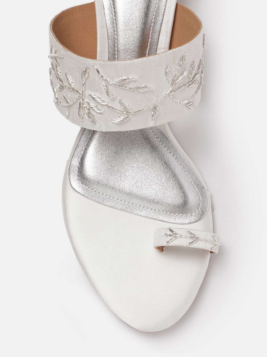 House of Pataudi Floral Embroidered Block Heels