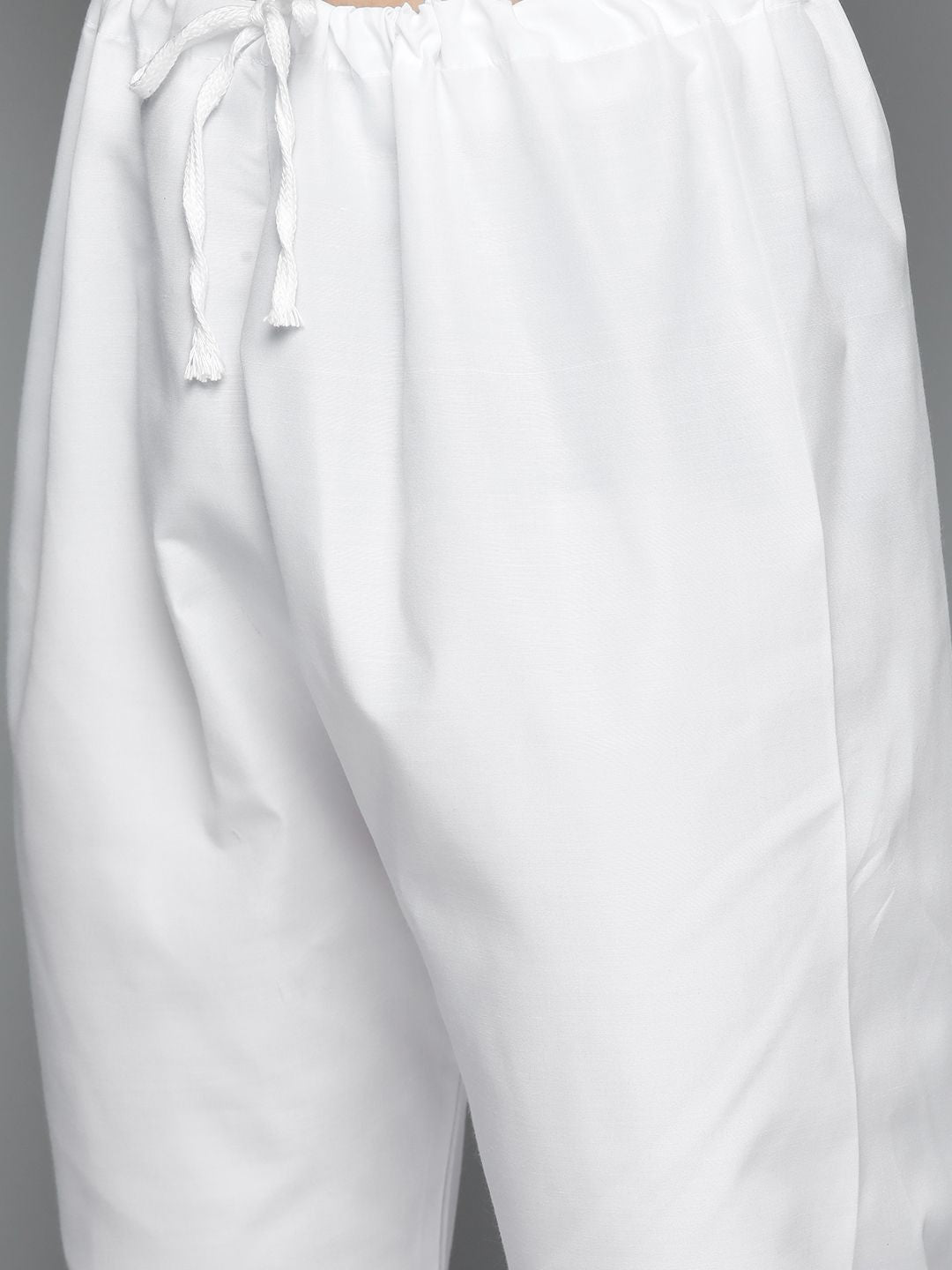 Jompers Men Floral Embroidered Chikankari Pure Cotton Kurta with Churidar