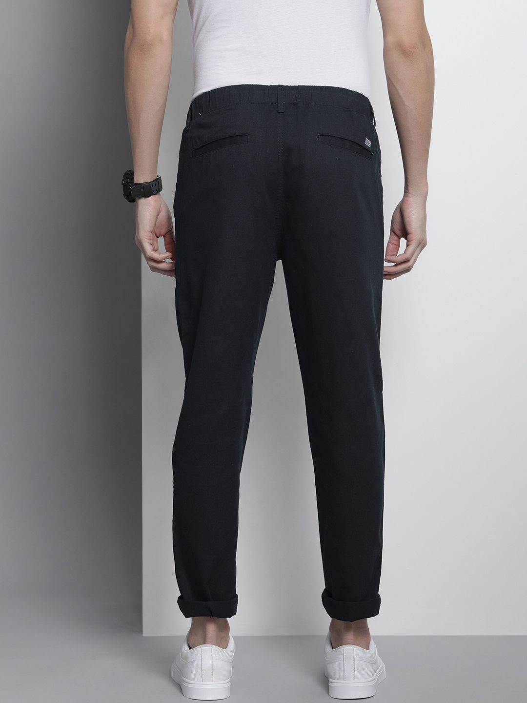 The Indian Garage Co Men Pure Cotton Slim Fit Trousers