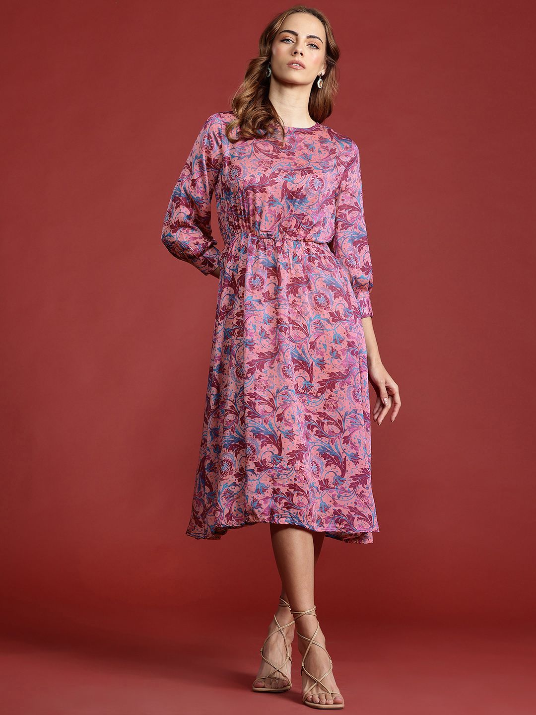 all about you Floral Print Fit & Flare Midi Dress