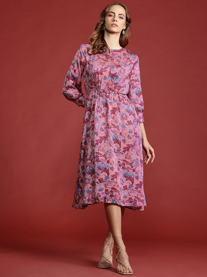 all about you Floral Print Fit & Flare Midi Dress