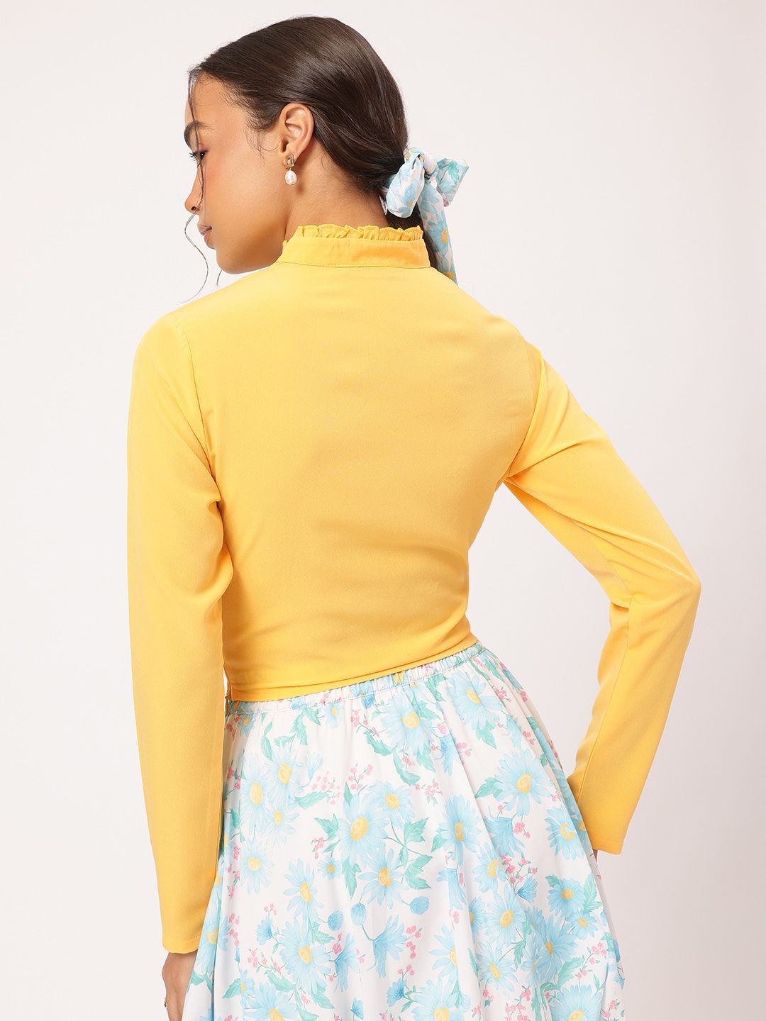 DressBerry Cutesy Tie-Up Soft Girl Empire Top