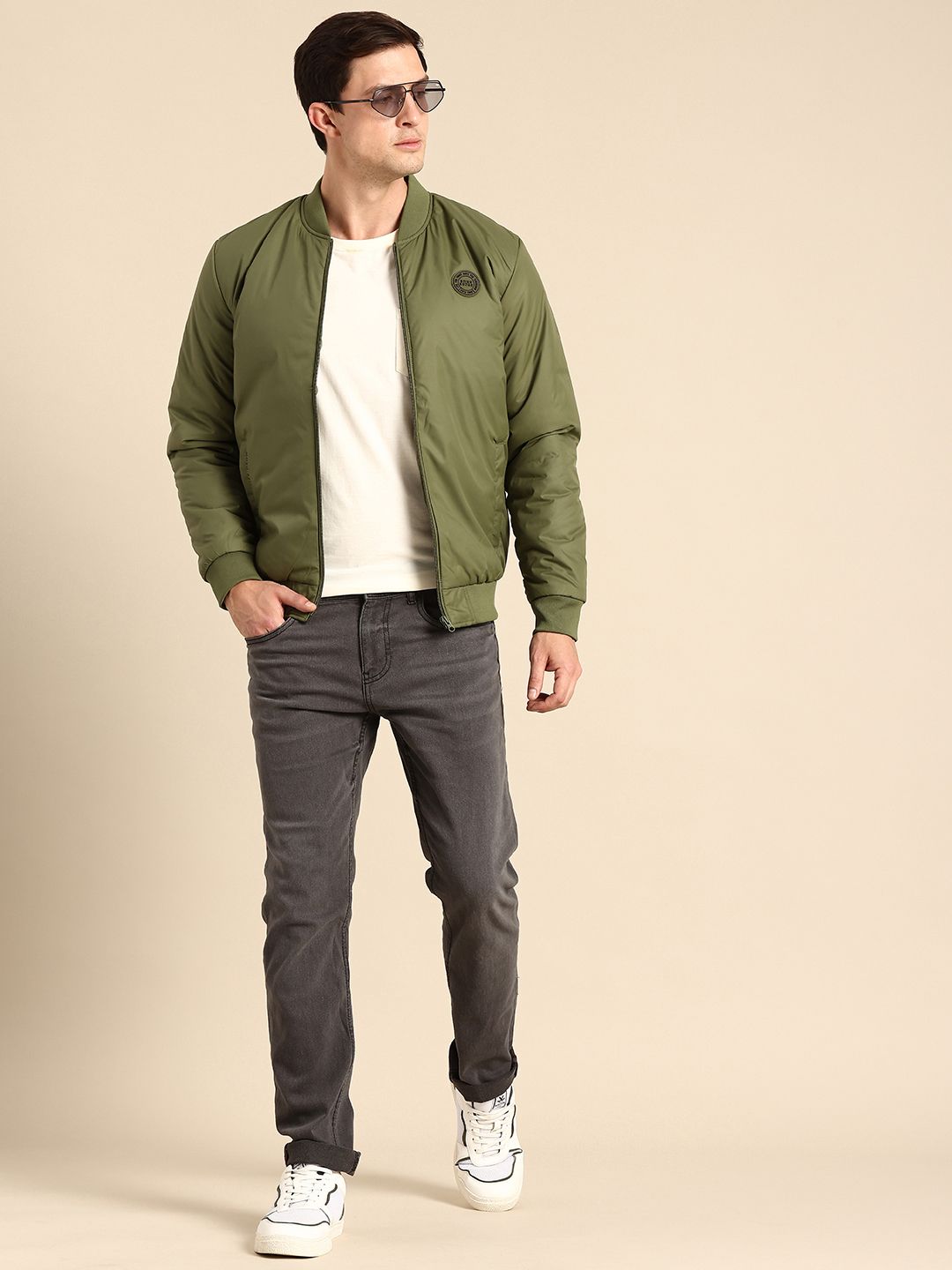 Being Human Mandarin Collar Long Sleeves Bomber Jacket