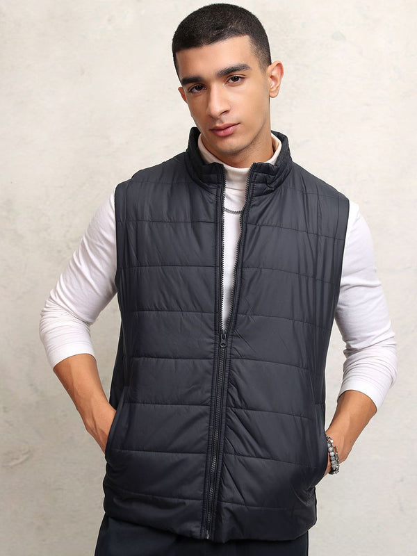HIGHLANDER Men Navy Classic Quilted Puffer Jacket