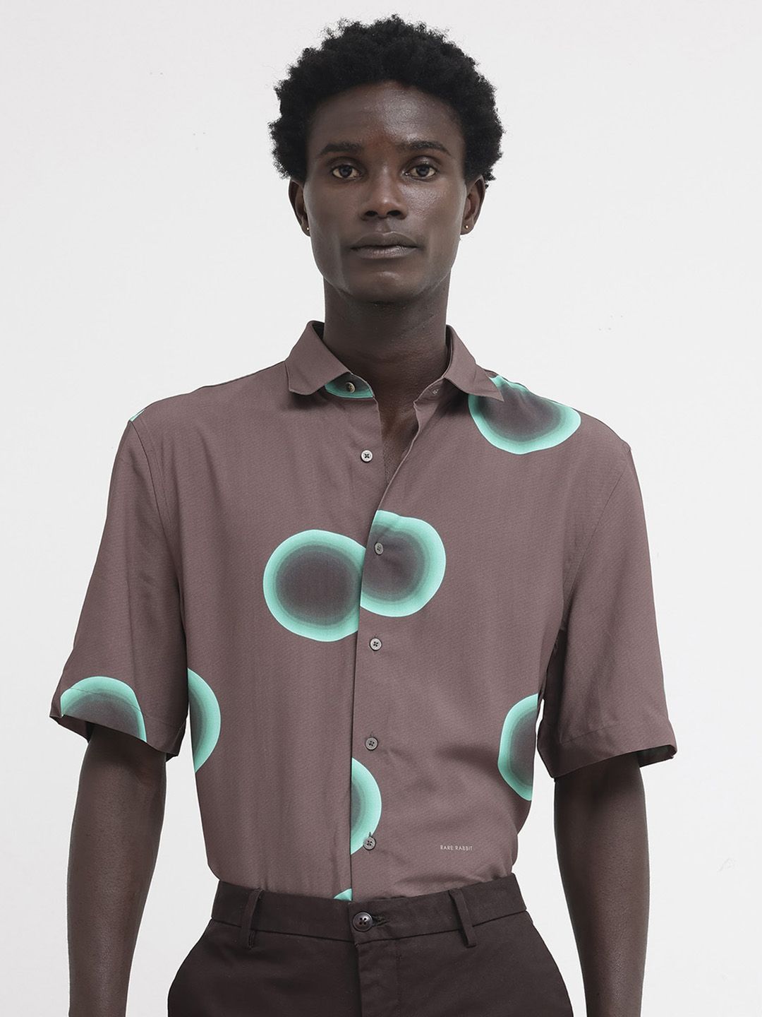 RARE RABBIT Men Poblur Boxy Standard Opaque Shirt
