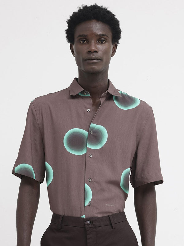 RARE RABBIT Men Poblur Boxy Standard Opaque Shirt