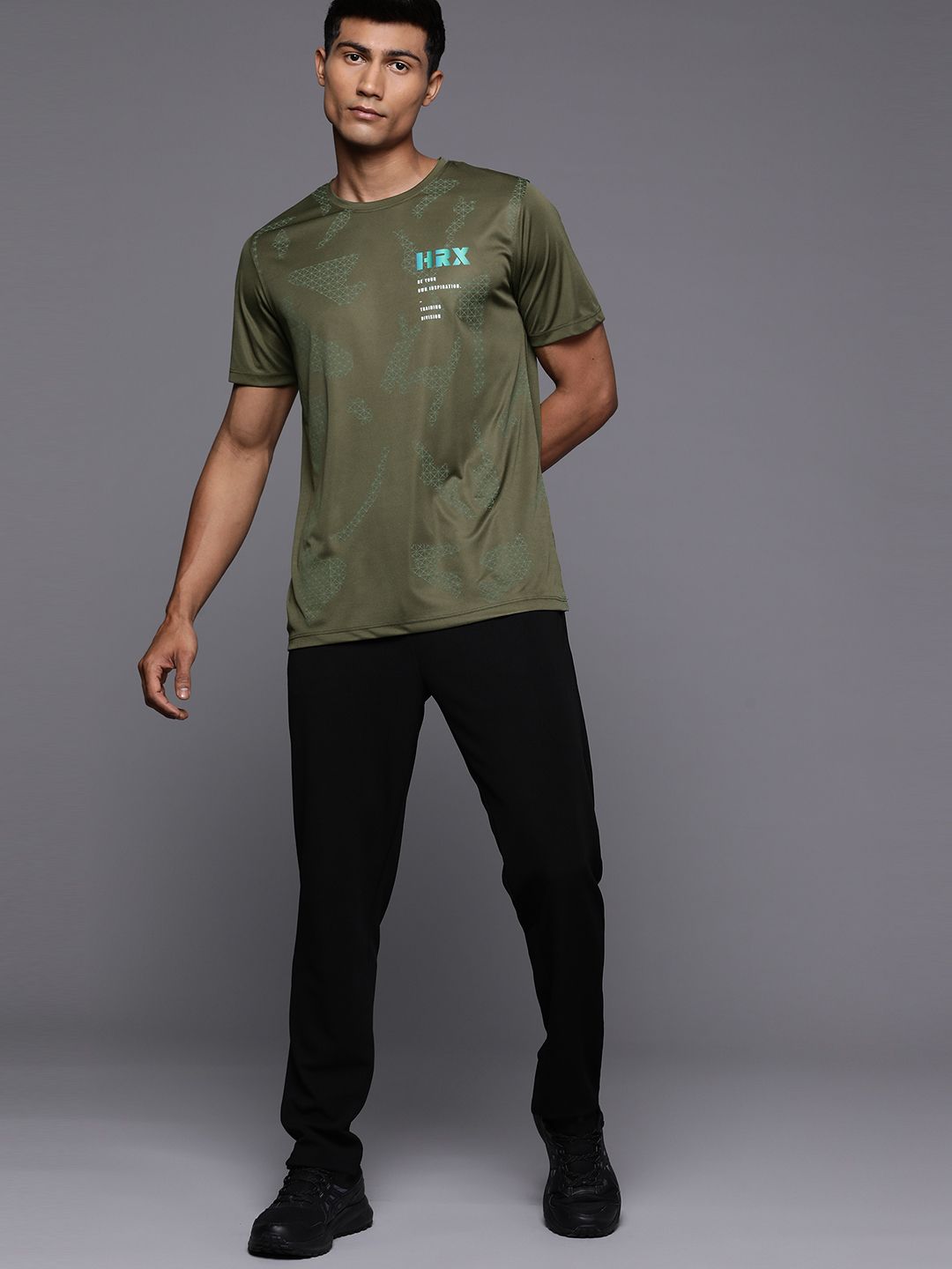 HRX by Hrithik Roshan Men Typography Printed Rapid-Dry Training T-shirt