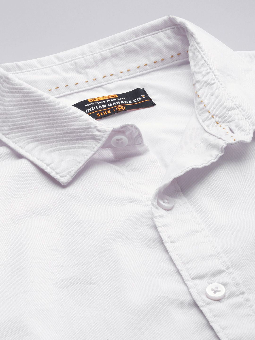 The Indian Garage Co Men White Comfort Solid Casual Shirt