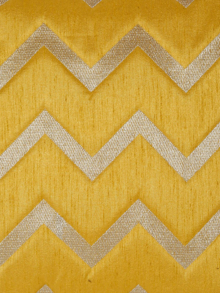 HOSTA HOMES Yellow & Gold-Toned Set of 5 Geometric Square Cushion Covers
