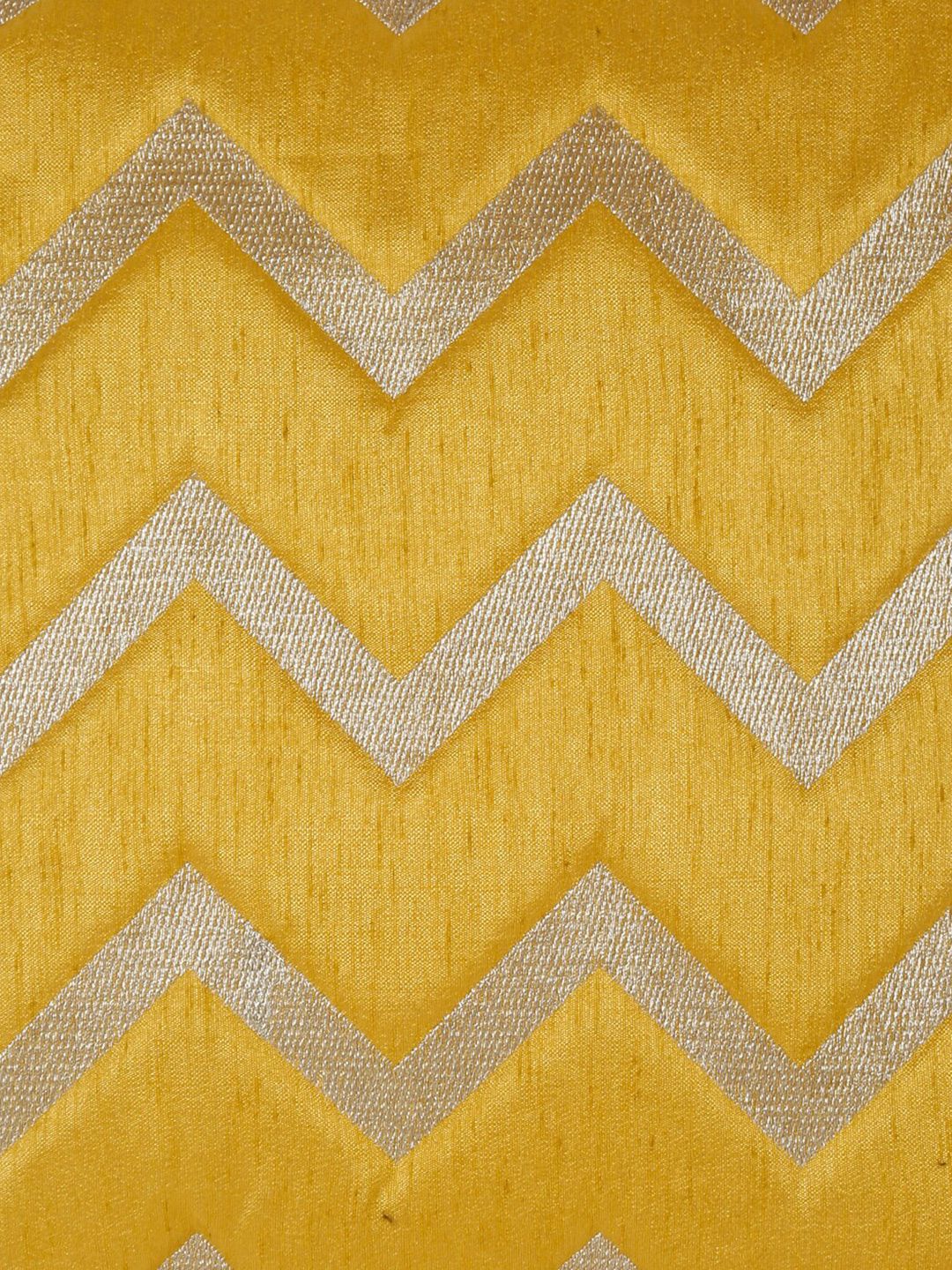 HOSTA HOMES Yellow & Gold-Toned Set of 5 Geometric Square Cushion Covers