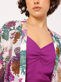 DressBerry Urban Glow Crop Co-Ords with Printed Shrug
