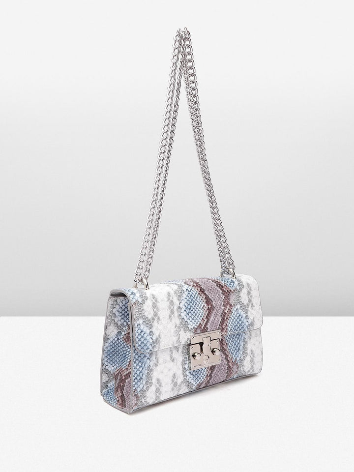 Lino Perros Snake Skin Textured Structured Sling Bag