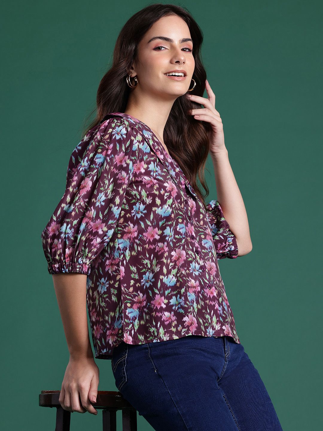 DressBerry Floral Opaque Printed Casual Shirt
