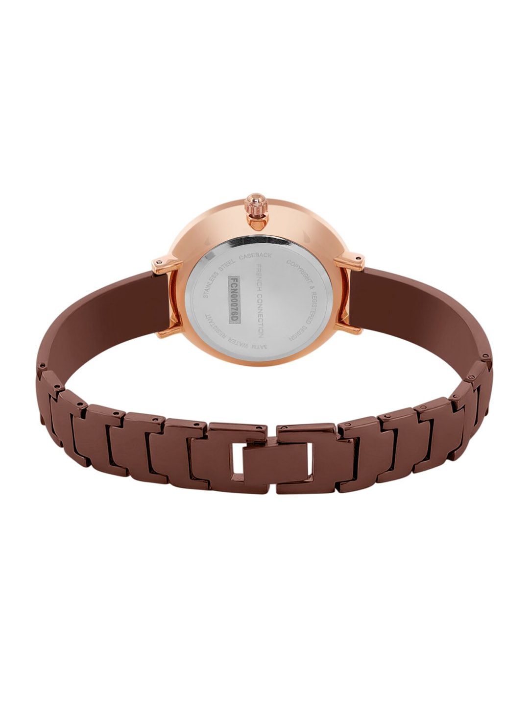 Sambungan Perancis Wanita Dial & Tali Keluli Tahan Karat Analog Watch FCN00076D