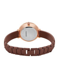 Sambungan Perancis Wanita Dial & Tali Keluli Tahan Karat Analog Watch FCN00076D