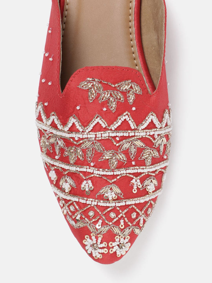 House of Pataudi Ethnic Motifs Embellished Mules