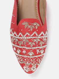 House of Pataudi Ethnic Motifs Embellished Mules