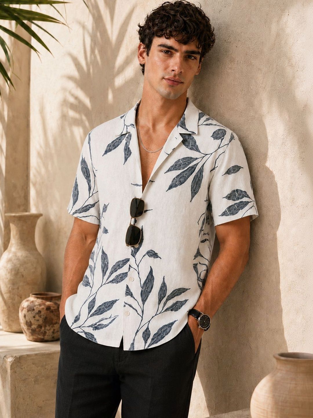 ADRO Men Relaxed Floral Printed Casual Shirt