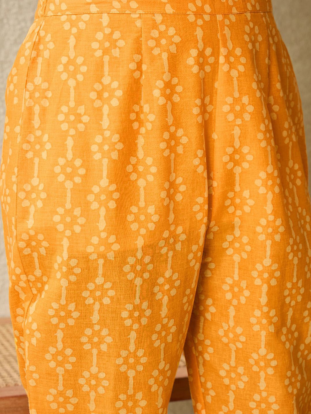 Indo Era Paisley Printed V-Neck Pure Cotton Straight Kurta With Trousers And Dupatta