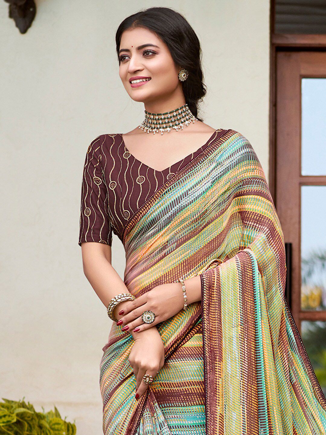 Saree mall Pure Chiffon Ethnic printed daily wear  Sarees