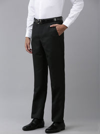Park Avenue Men Self Design Textured Formal Trousers