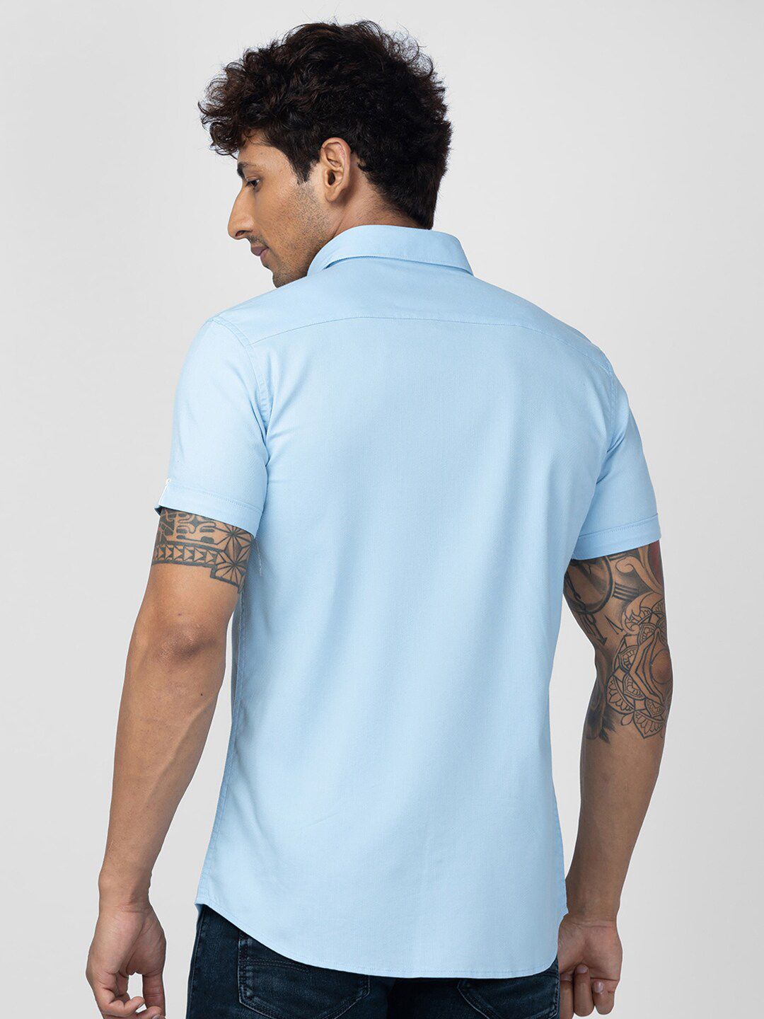 SPYKAR Men Slim Fit Short Sleeves Casual Cotton Shirt