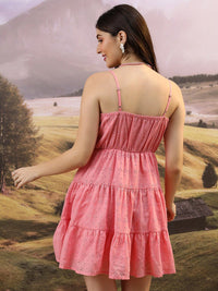 Tokyo Talkies Self Designed Sleeveless Cotton Mini Dress