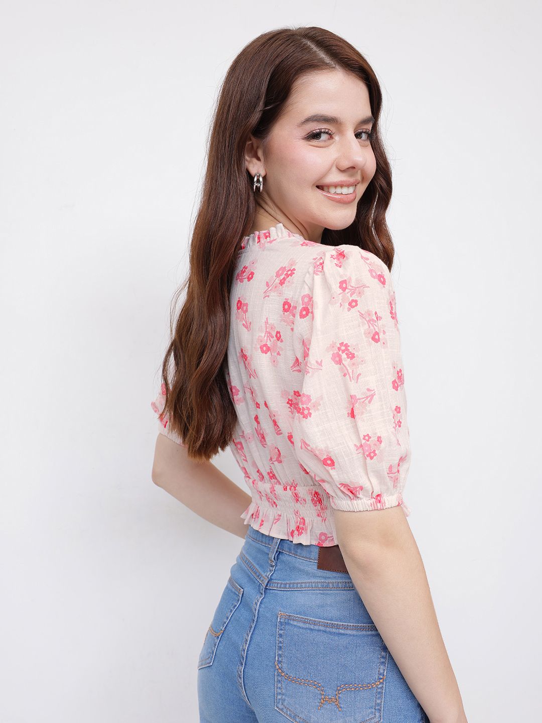 DressBerry Cottagecore Dream Smocked Blouson Top