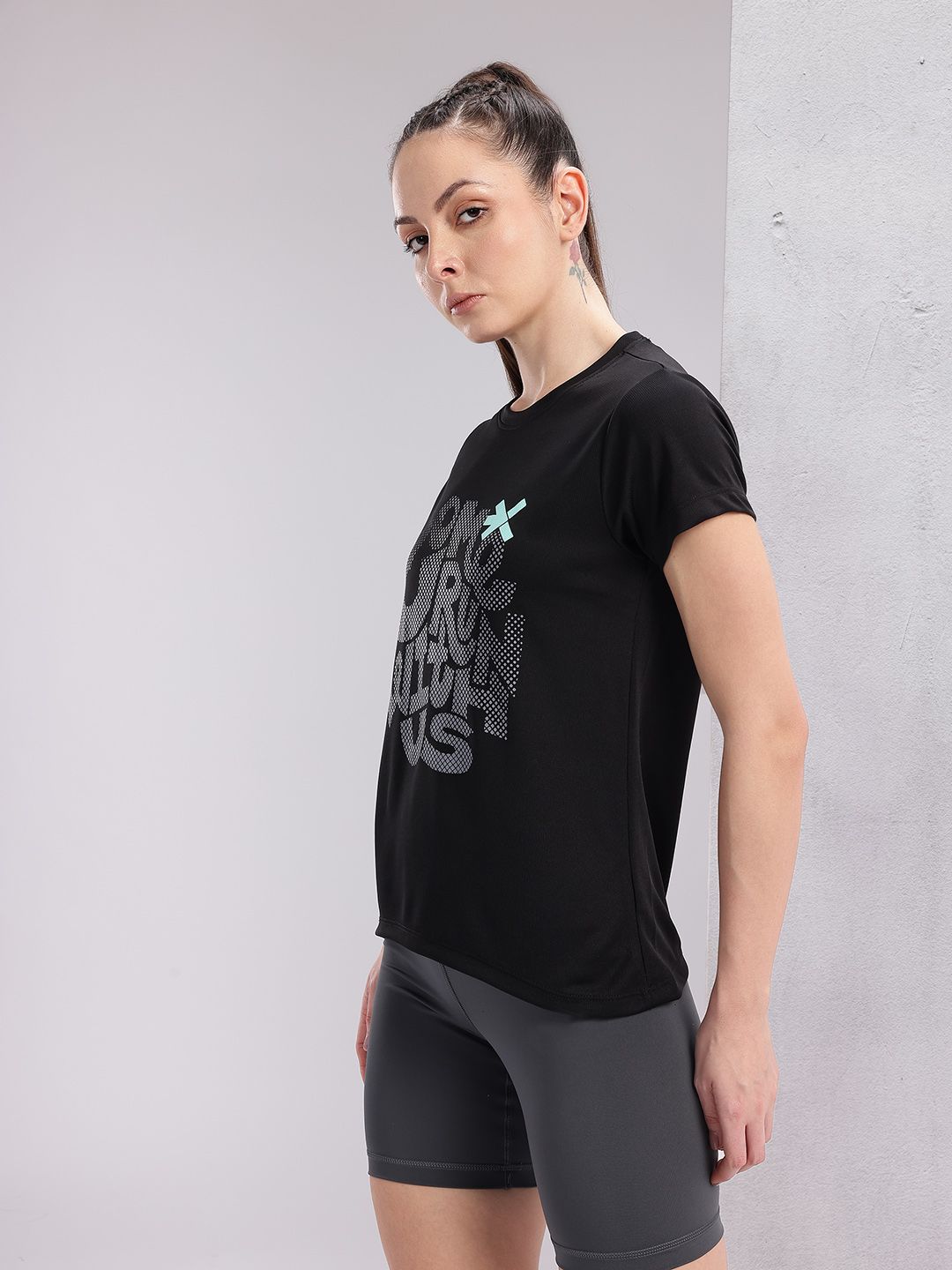 HRX by Hrithik Roshan Couple Collection Typography Printed Rapid-Dry Running T-shirt