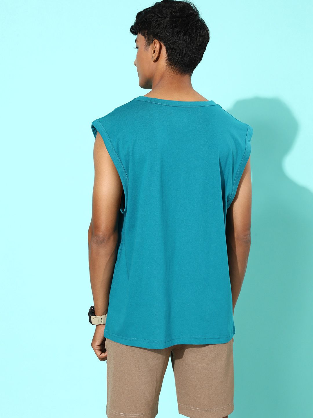 DILLINGER Men Pure Cotton Typography Printed Longline Oversized Sleeveless T-shirt