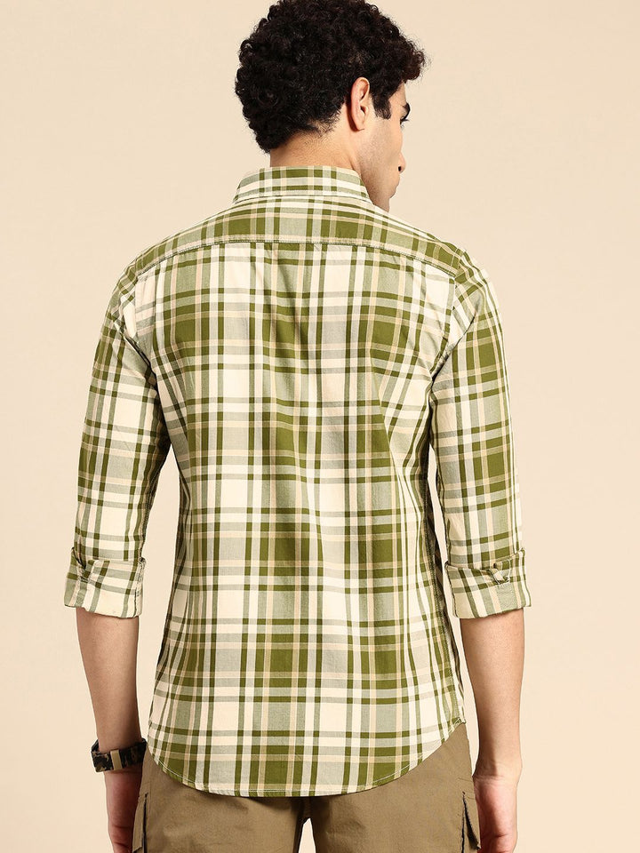 Being Human Slim Fit Checked Pure Cotton Casual Shirt