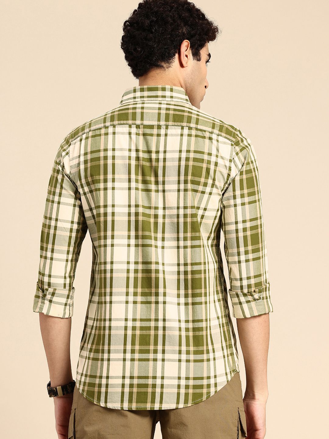 Being Human Slim Fit Checked Pure Cotton Casual Shirt