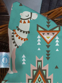 STITCHNEST Yellow & Turquoise Blue Set of 2 Ethnic Motifs Rectangle Cushion Covers