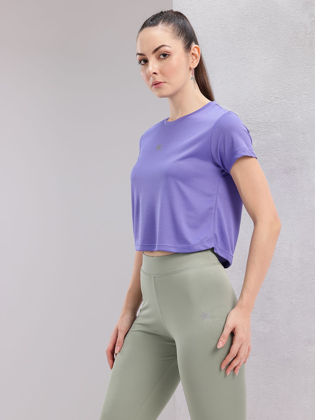 HRX by Hrithik Roshan Ruched Toggle Hem Rapid-Dry Running T-shirt