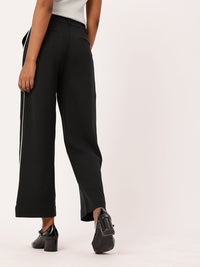 DressBerry Women Modern Vibe Side Piping Detail Pleated Trousers