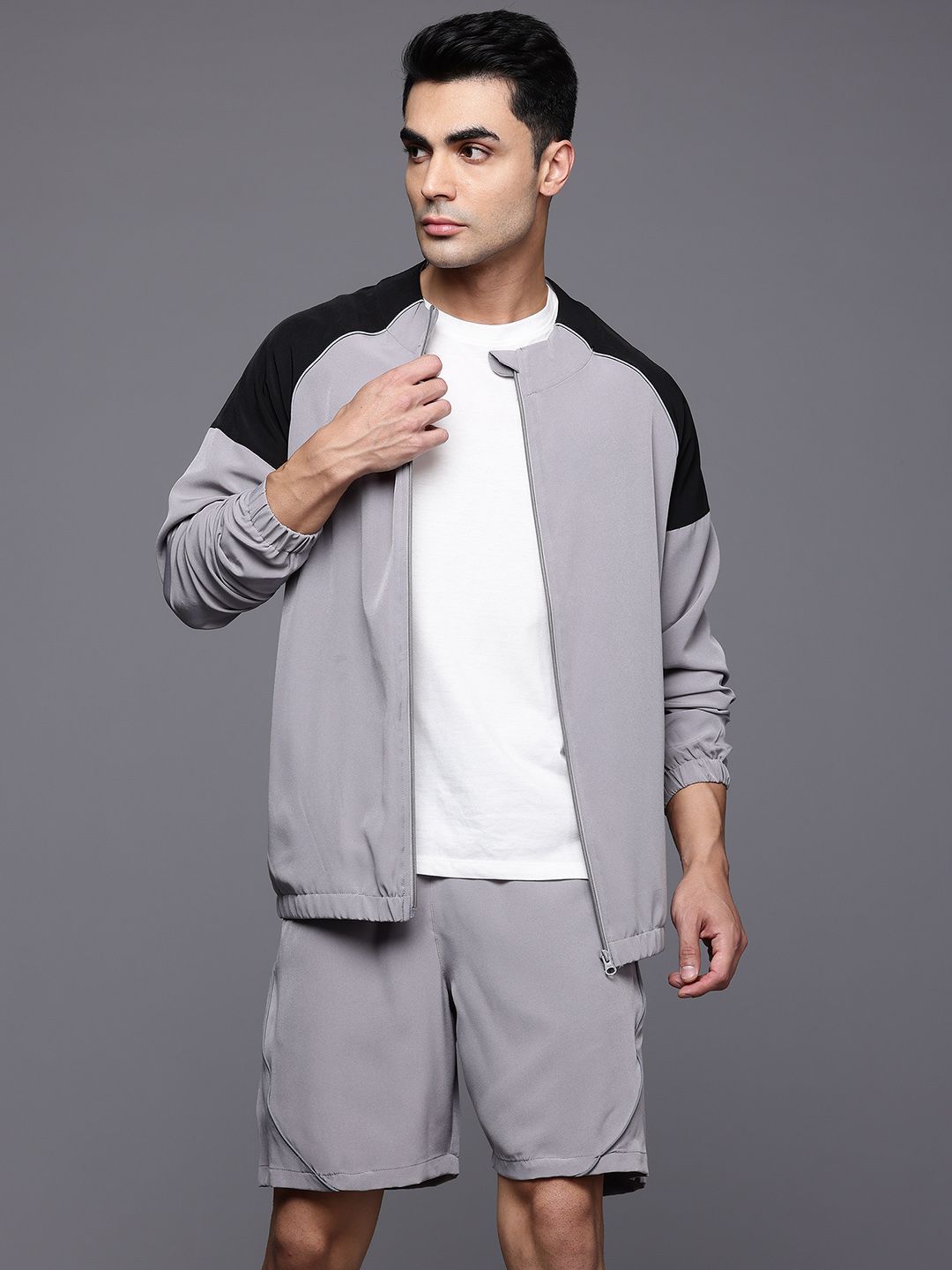 HRX by Hrithik Roshan Colourblocked Brand Logo Printed Rapid-Dry Training Tracksuit