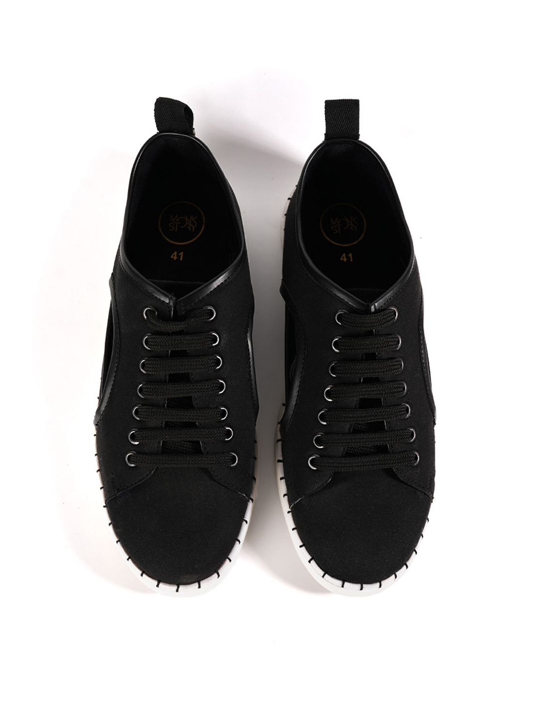 MONKSTORY Lelaki Bertali Sneakers PU Potongan