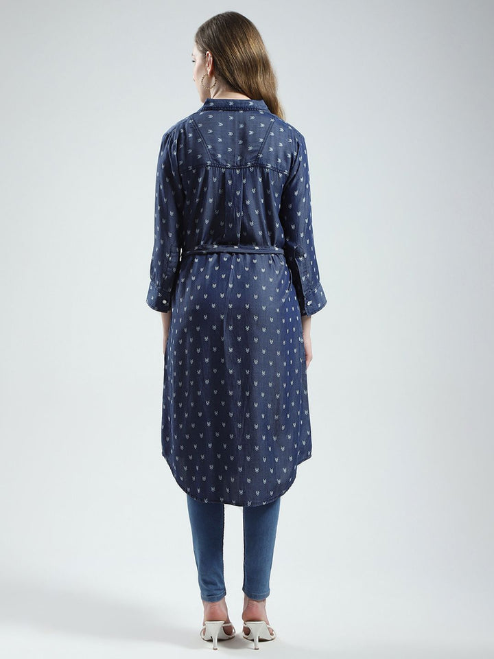 Monte Carlo Printed Shirt Collar A-Line Kurta