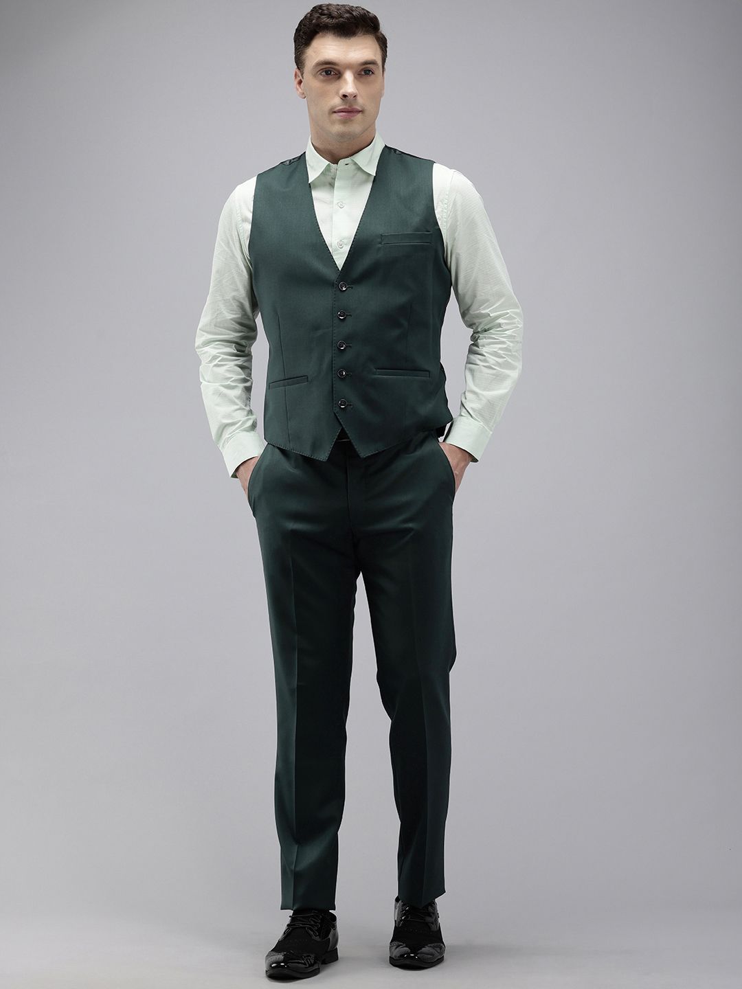 Park Avenue Super Slim Fit Notched Lapel Collar 3 Piece Formal Suit